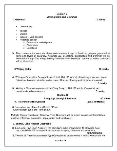 Cbse Class 9 English Syllabus 2024 Pdf Download Here