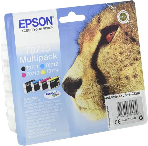 Epson Multipack T0715 Guépard Cartouches d encre d origine 4 couleurs