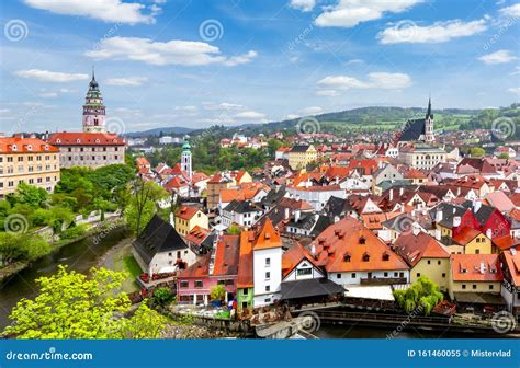 Cesky Krumlov Cityscape with Castle and Old Town, Czech Republic Stock Image - Image of ancient ...