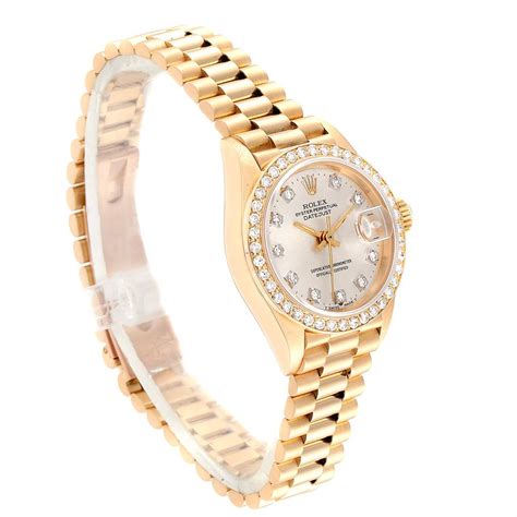 Rolex President Datejust 26mm Yellow Gold Diamond Ladies Watch 69138 Swisswatchexpo