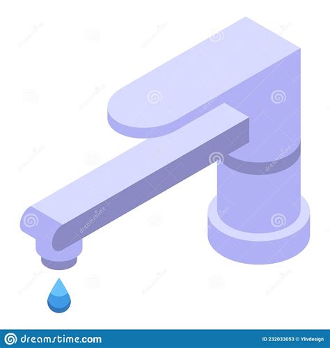 Broken Water Tap Icon Isometric Vector Pipe Leakage Stock Vector