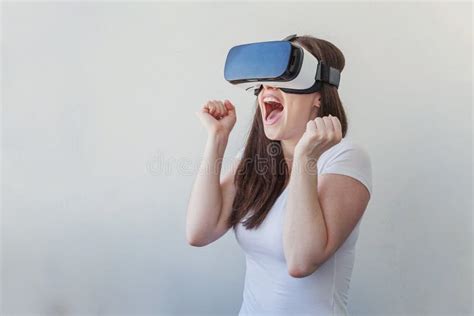 Woman Using Vr Headset Stock Photo Image Of Contemporary 91280544