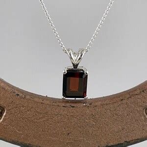 Natural Red Garnet Pendant Sterling Silver Pendant Natural Red Garnet