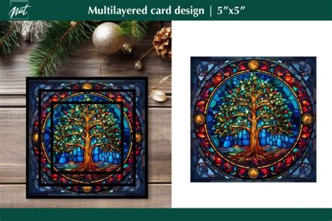 Stained Glass Card Tree Of Life Graphic By Natalia Kurtidi Creative