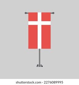 Illustration Denmark Flag Template Stock Vector Royalty Free