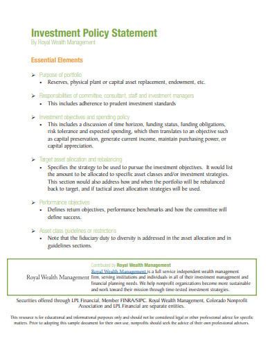 11 Investment Policy Statement Templates In Doc Pdf Free And Premium