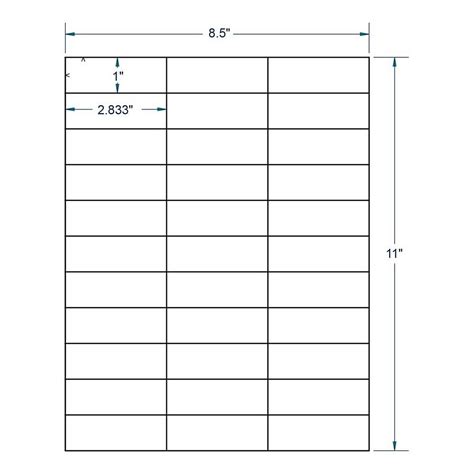 2.8" x 1" White Address Label, 33 Labels per Sheet (250 Sheets per Carton)