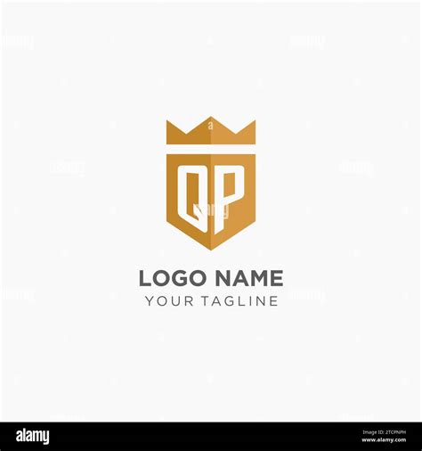 Monogram Qp Logo With Geometric Shield And Crown Luxury Elegant