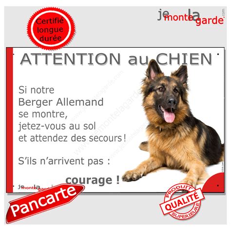 Berger Allemand Panneau Humour Attention Au Chien Jetez Vous Au Sol