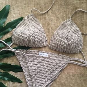 SALE Bohemian Crochet Bikini Set Simple Basics 100 Cotton Etsy