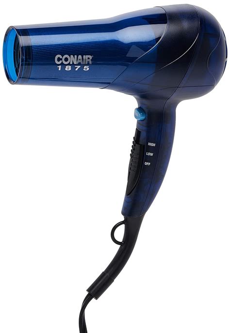 Conair 1875 Watt Translucent Turbo Hair Dryer Blue Hair