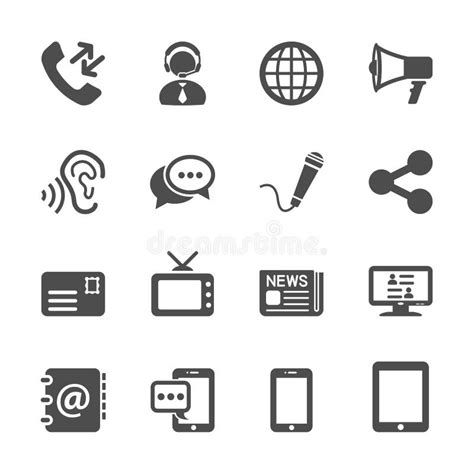 Communication Icon Set Vector Eps10 Stock Vector Illustration Of Message Black 45720012