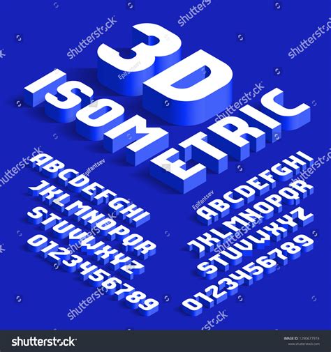 3D Isometric Alphabet Font 3d Effect Letters Royalty Free Stock