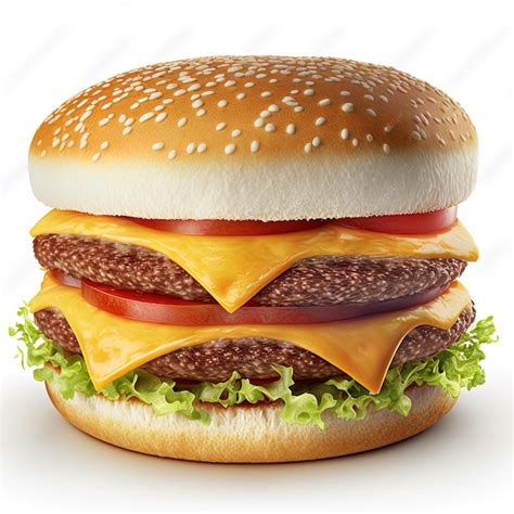 Premium Photo Cheeseburger On Isolated White Background