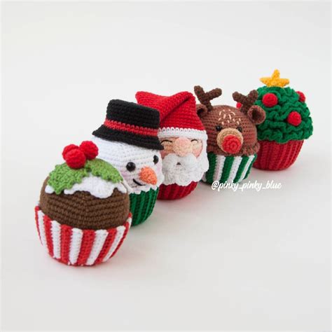 Christmas Cupcakes Crochet Pattern Etsy