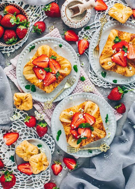 Danish Pastry With Custard And Strawberries Vegan Bianca Zapatka