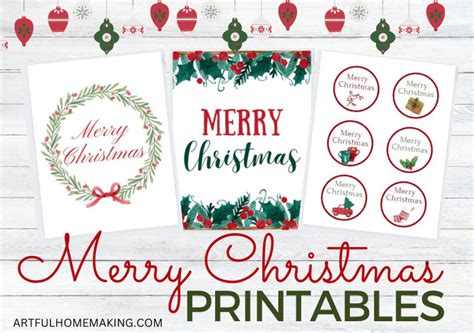 Free Merry Christmas Printable With 10 Designs - Artful Homemaking