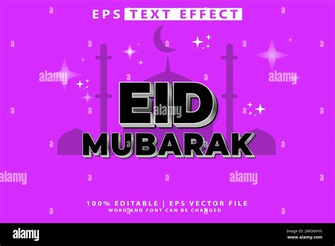 Eid Mubarak Text Concept Editable 3d Text Effect Eid Mubarak Editable