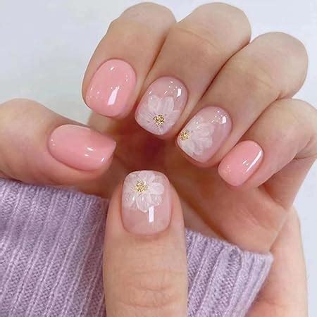 Amazon 24 Pcs Nude Pink Press On Nails Short Square SHANRUN Cute