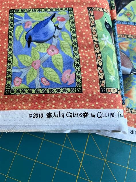 Vintage Julia Cairns Bird Collection Fabric L Cotton Quilting Fabric