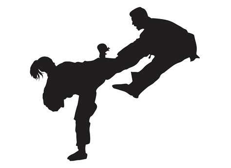 Silhouette Of A Karate Kick 22599218 Png