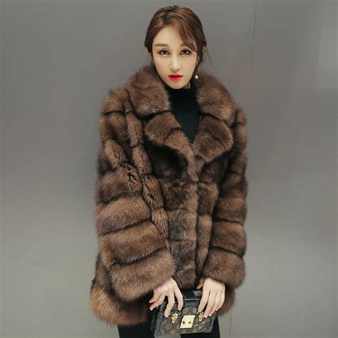 Buy Luxury Fur Coat Women Russia Sable High End Top Quality Marten Natural Mink