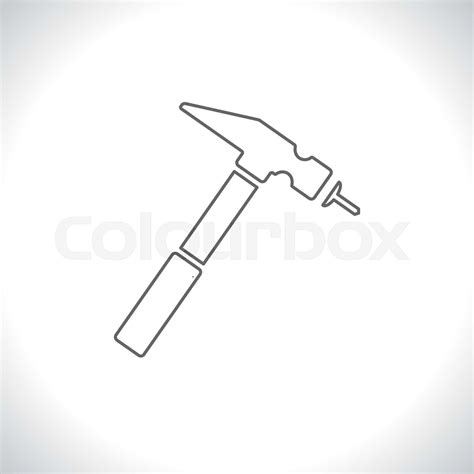 Hammer And Nail Icon Stock Vector Colourbox