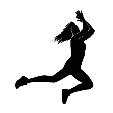 Girl High Jump Silhouette