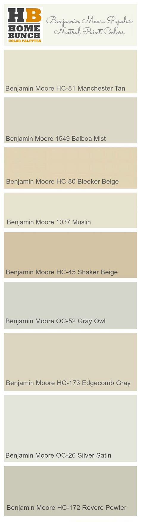 Benjamin Moore Popular Neutral Paint Colors Benjamin Moore HC 81