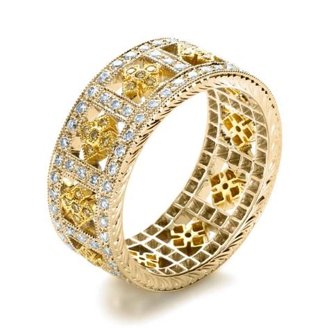 14k Yellow Gold And 14k Gold Two Tone Yellow And White Diamond Eternity Band 1233 Seattle