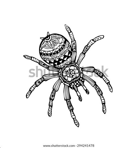 Vector Abstract Spider Zentangle Style เวกเตอร์สต็อก ปลอดค่าลิขสิทธิ์