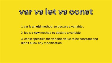 Difference Between Var Let And Const Variables In Javascript