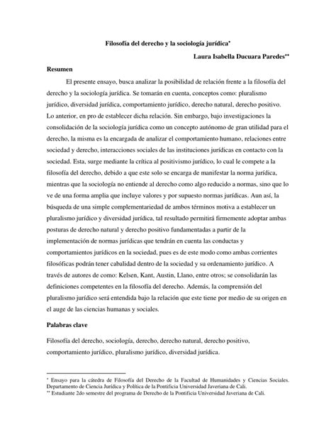 Pdf Filosofía Del Derecho Y La Sociología Jurídica