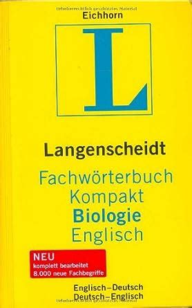 Langenscheidt Fachwörterbuch Kompakt Biologie Englisch Englisch