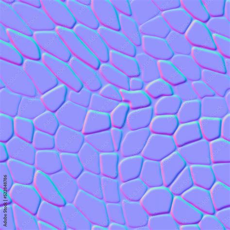 Normal Map Of Seamless Cobble Mosaic Organic Pattern Bump Mapping Of