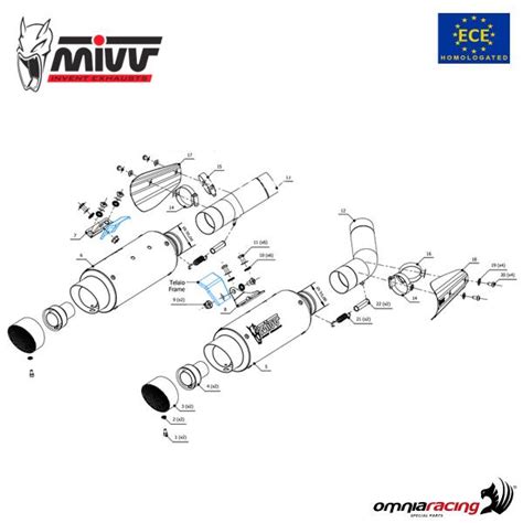 Coppia Terminali Scarico Mivv Gppro Omologato Acciaio Nero Ducati