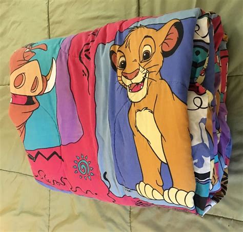 Vintage 90s Disney The Lion King Twin Size Bed Comforter Simba Nala