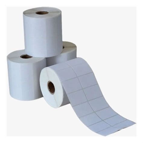 White Chromo Plain Barcode Label Roll GSM 80 GSM Size 50 X 25 Mm