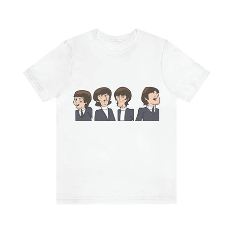 The Beatles Cartoon Style Adult Graphic Unisex Short Sleeve T-shirt S ...