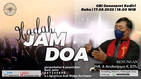 LIVE STREAMING IBADAH JAM DOA 18 MEI 2022 YouTube