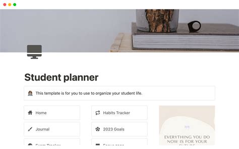 Study Organisation Template Notion Template
