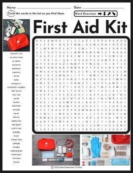 First Aid Kit Word Search Puzzle By Word Searches To Print Tpt