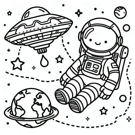 Astronauta Flutuando No Espa O Desenho Para Colorir