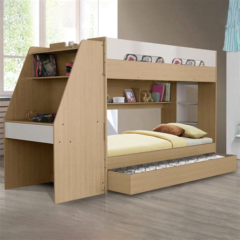 Trundle Bunk Bed With Desk - Twin Over Full Mattress