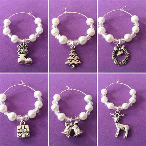 Christmas Wine Glass Charms Wine Glass Charm Table Gift - Etsy