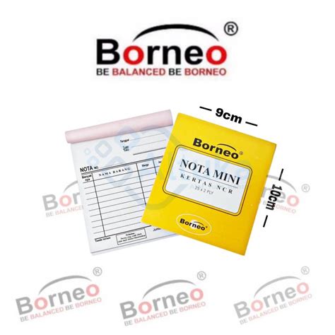 Buku Nota Kontan Borneo Kecil 2 Ply Ncr Nota Kontan 2 Rangkap Kecil