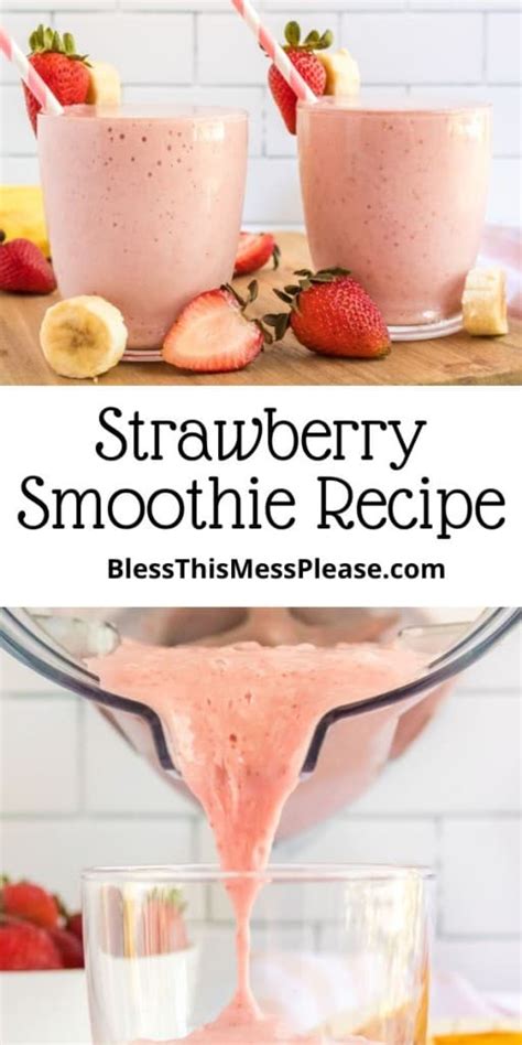 Strawberry Banana Smoothie Bless This Mess