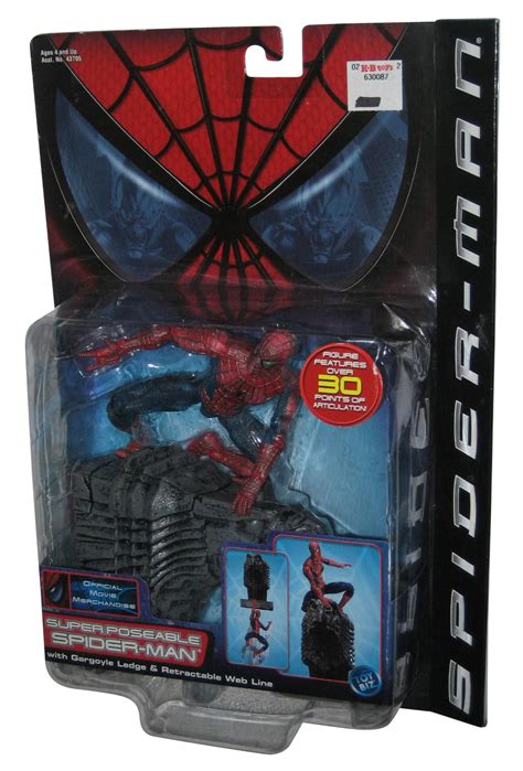 Marvel Spider Man Movie Super Poseable 2002 Toy Biz Figure W