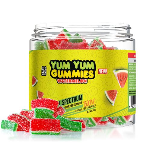 Yum Yum Gummies Cbd Full Spectrum Watermelon Slices 1500mg Cbd