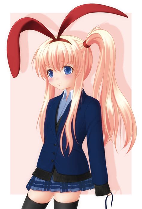 Safebooru Amae Koromo Animal Ears Blonde Hair Blue Eyes Bunny Ears